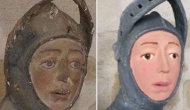 La restauración de escultura del San Jorge de Estella