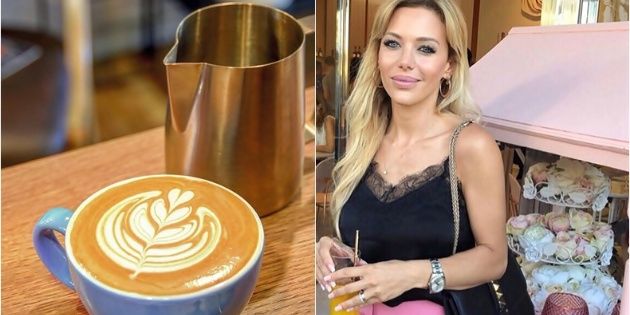 Art latte: Evangelina Anderson mostró cómo la dibujaron junto a su hija en el café