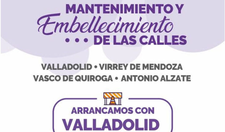 Inician obras en la calle Valladolid en Morelia, Michoacán; recomiendan hacer uso de vías alternas