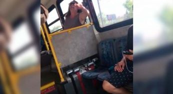 Mujer racista insulta a pasajeros y golpea la cámara