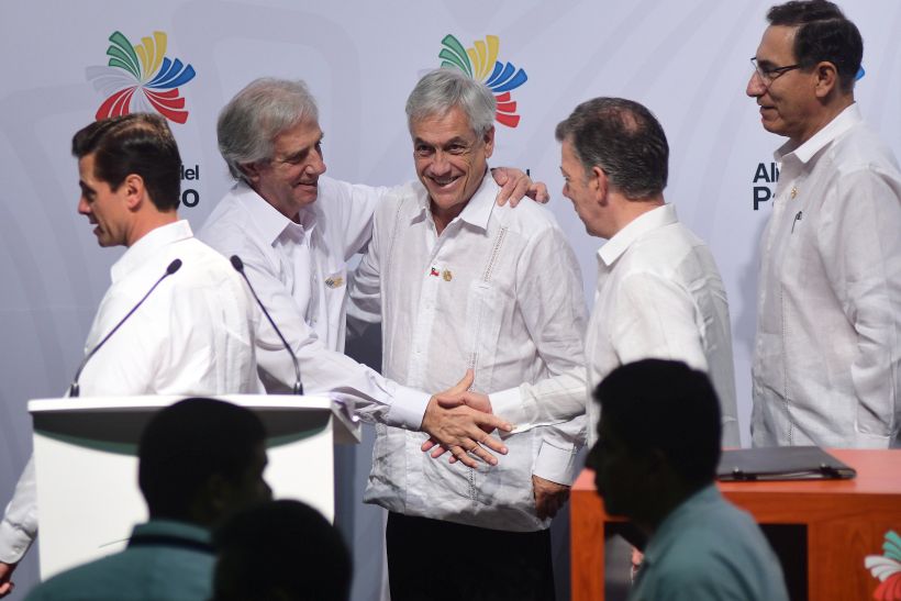 Piñera destacó la importancia de realizar un acuerdo de libre comercio "para que esté unido el 90% de América Latina"