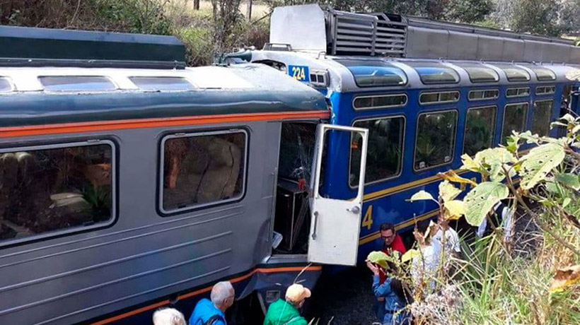 Seis chilenos resultaron heridos en choque de trenes en Machu Picchu