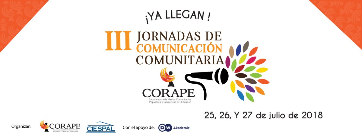 Si estás en #Quito #Ecuador, inscríbete en las III Jornadas de #Comunicación Comunitaria de @corapesatelital, que tendrá...