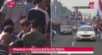 Video: En París y Zagreb miles de personas recibieron a Francia y Croacia tras la final del Mundial
