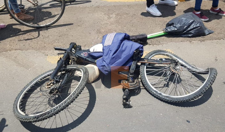 Ciclista es arrollado por camión de pasajeros y resulta lesionado en Zamora, Michoacán