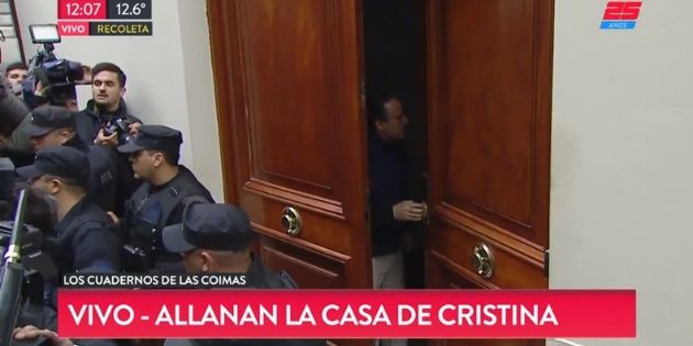 Operativo histórico: Allanan la casa de Cristina Kirchner