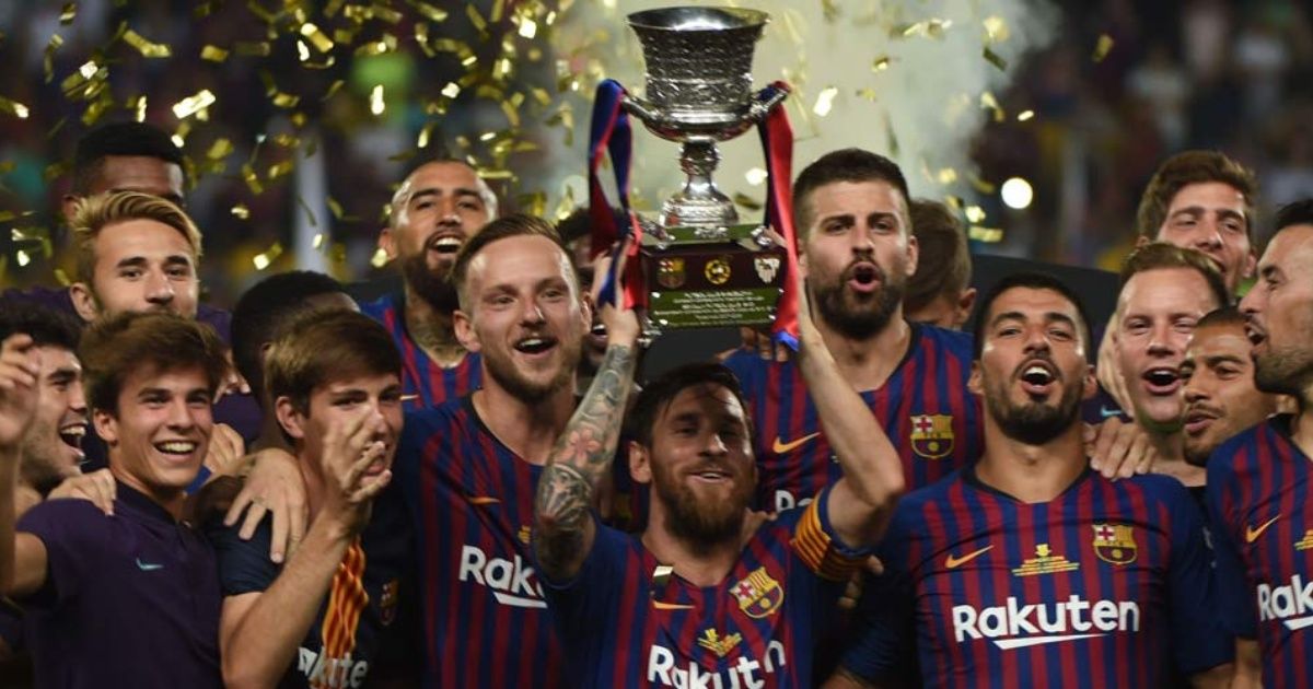 Barcelona win the Supercopa of Spain winning 2-1 to Sevilla
