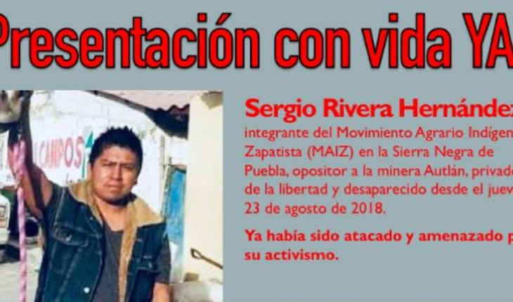 translated from Spanish: Desaparece opositor a proyecto hidroeléctrico en Puebla