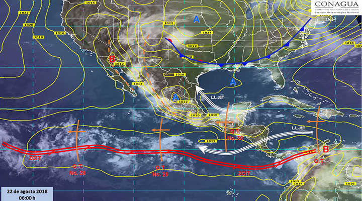 Forecast rainy day in much of Mexico Mexico.-