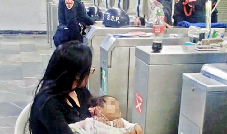 translated from Spanish: Man abandons his wife and baby in the subway to follow the Party
