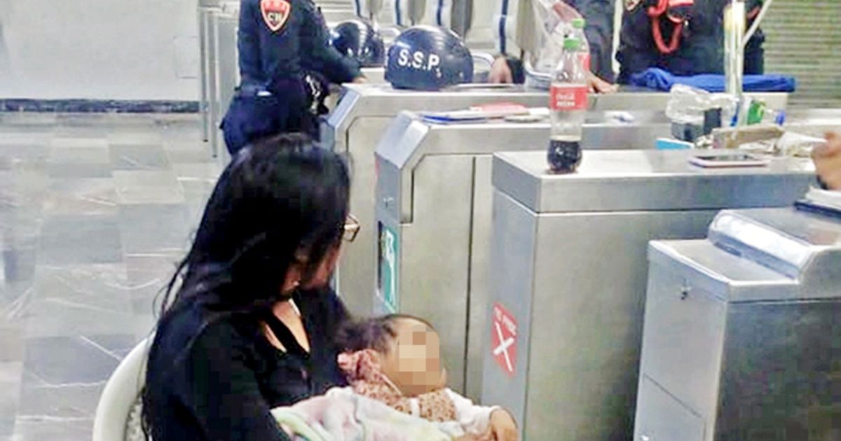 Man abandons his wife and baby in the subway to follow the Party