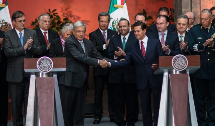 translated from Spanish: (Now yes) Officially starts the transition between AMLO and penalty
