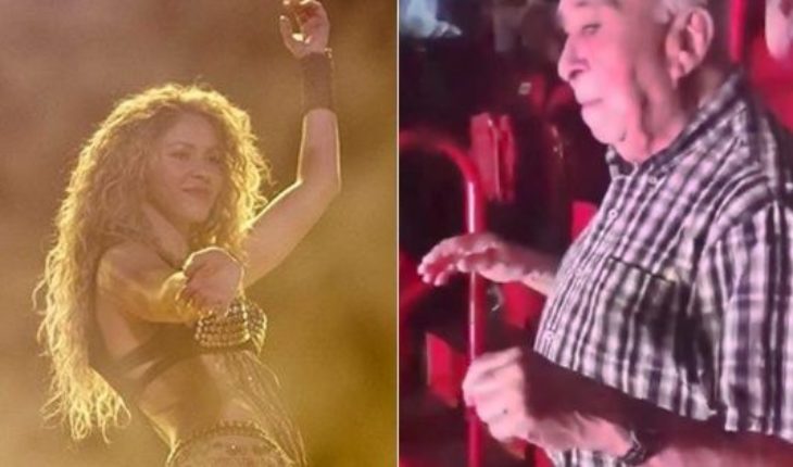 translated from Spanish: The 90-year-old grandfather moving your hips to the rhythm of Shakira