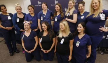translated from Spanish: Unusual! 16 pregnant nurses working at the same hospital