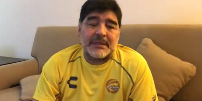 "Autógrafos por víveres", Maradona pide ayuda para los damnificados en Sinaloa