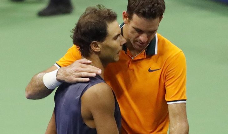 translated from Spanish: Del Potro went on to the final of the US Open after the abandonment of Nadal