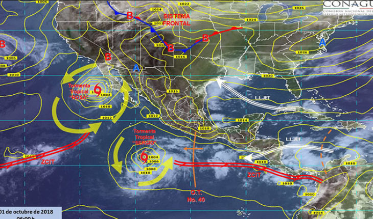 Pronostican tormentas puntuales torrenciales, actividad eléctrica y vientos fuertes en Baja California y Sonora
