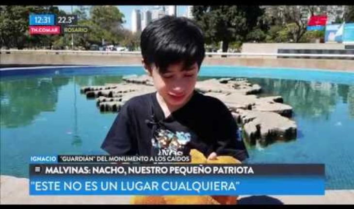 Video: Nacho, el nene que todos los domingos va a limpiar el monumento a los caídos en Malvinas