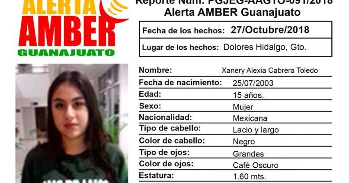 Activan Alerta Amber para localizar a Xanery Alexia, de 15 años