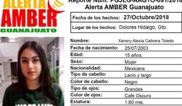 translated from Spanish: Activan Alerta Amber para localizar a Xanery Alexia, de 15 años
