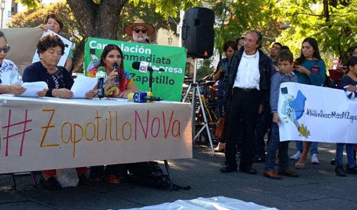 translated from Spanish: Activists of Jalisco ask AMLO not to continue the construction of the aqueduct Zapotillo