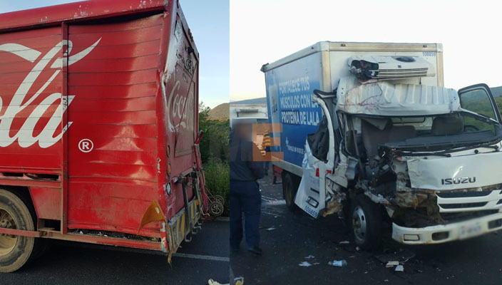 Clash between cargo truck leaves two injured Tangamandapio, Michoacán