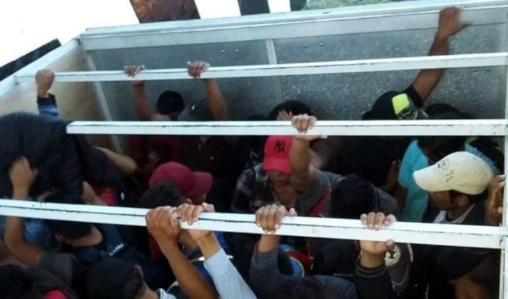 translated from Spanish: Found 67 migrants who were crammed in vehicles