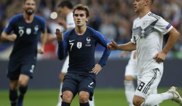 translated from Spanish: Francia agudizó la crisis de Alemania y la derrotó en la Liga de las Naciones de la UEFA