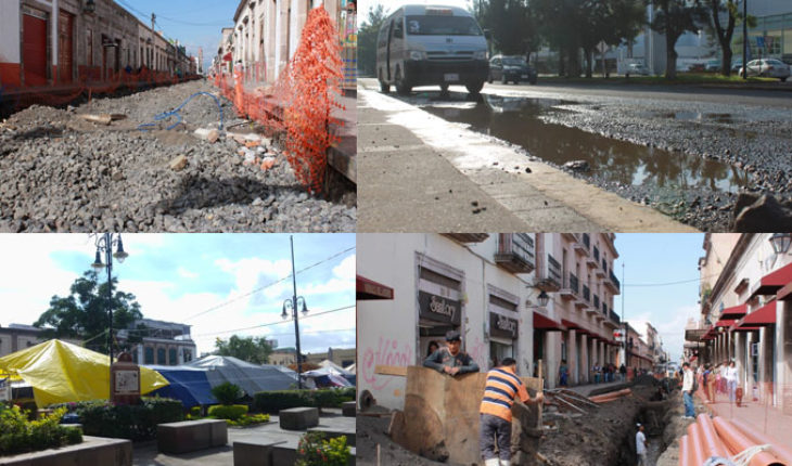 translated from Spanish: Morelia between potholes, decentralising and unfinished works