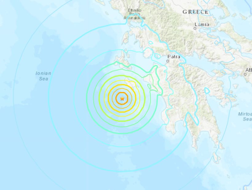 Sismo de 6.8 Richter remeció la isla griega de Zante en el mar Jónico