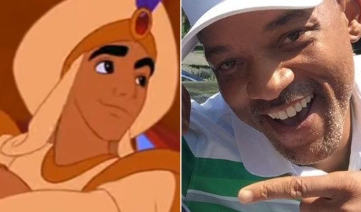 translated from Spanish: The thrill of Will Smith after revealing the first image of the live action of “Aladdin”