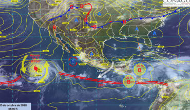 translated from Spanish: Timely rains in Chiapas, Oaxaca, Veracruz and Tabasco is forecast