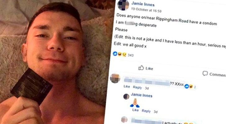 Estudiante pide un condón en Facebook y alguien se lo lleva hasta su casa