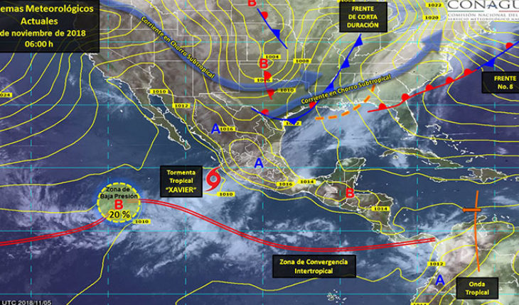 Tormenta tropical “Xavier” generará vientos fuertes y oleaje elevado en costas de Nayarit, Jalisco y Colima