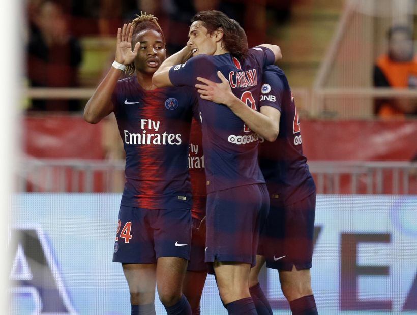 CAVANI scoring a hat trick in triumph of PSG on the Monaco's Thierry Henry