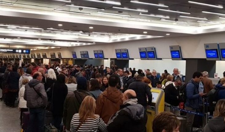translated from Spanish: Delays and cancellations in Aeroparque by measure of Union strength