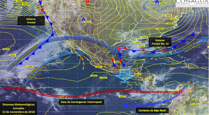 Lluvias en el Sureste de México, bajo potencial de lluvias para el resto del país