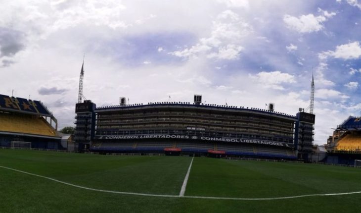 translated from Spanish: What is the State of the playing field at times of the match between Boca and River