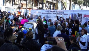 Colocan primera piedra del edificio colapsado en el Multifamiliar Tlalpan