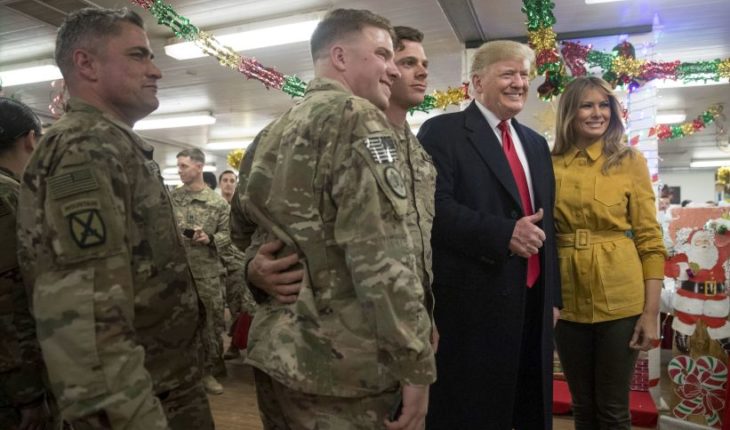 Donald Trump realizó visita sorpresa a soldados de EEUU en Irak
