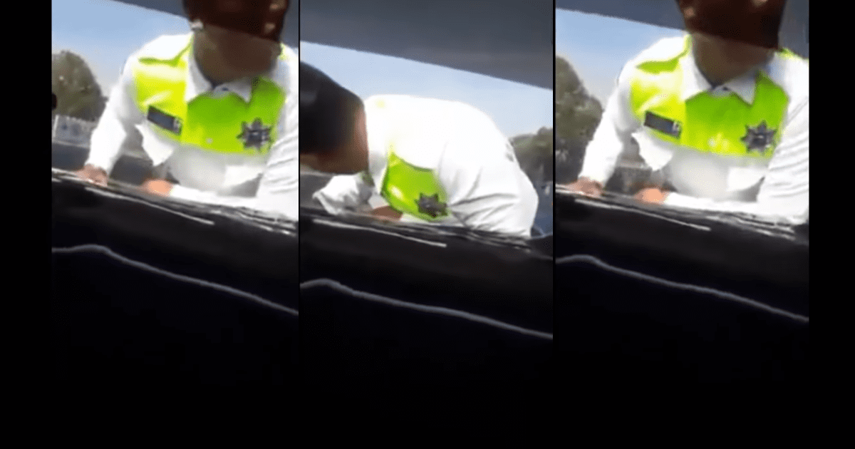 Video. Hombre arrolla policía de tránsito, Edomex