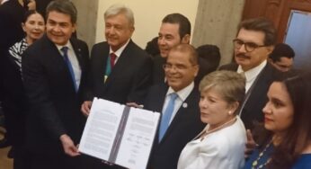 translated from Spanish: AMLO signs first agreement as President