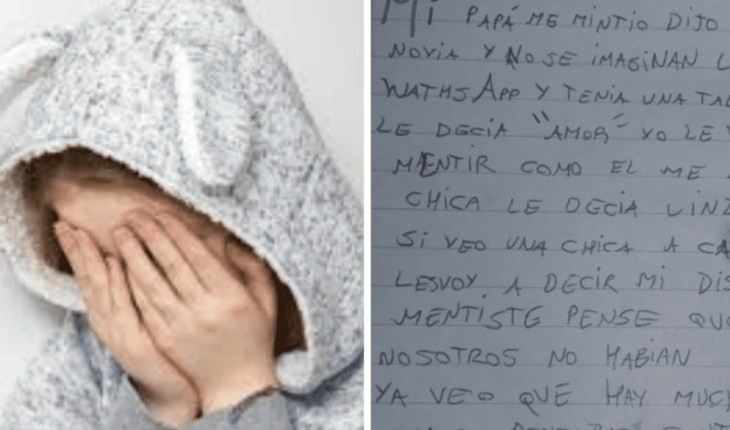 translated from Spanish: Descubre que papá tiene novia en WhatsApp y escribe carta