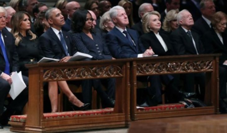 translated from Spanish: Funeral of George H. w. Bush: tensions behind the historical photo of four U.S. Presidents together (and other highlights)