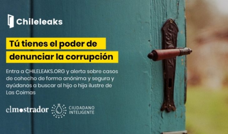 translated from Spanish: Intelligent citizen and El Mostrador launch platform so that citizens denounce corruption of secure and anonymous way to