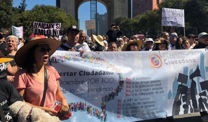 translated from Spanish: March in CDMX against authoritarianism