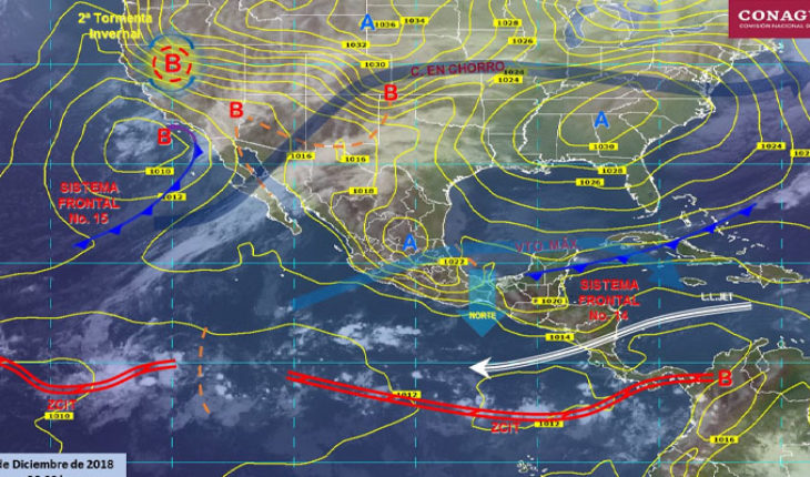 translated from Spanish: Will provide for specific very strong storms in the North Pacific in the country