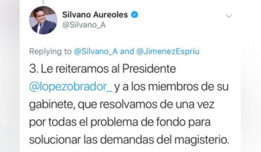 “Guerra” de declaraciones en Twitter entre Silvano Aureoles y Jiménez Espriú, por el conflicto magisterial