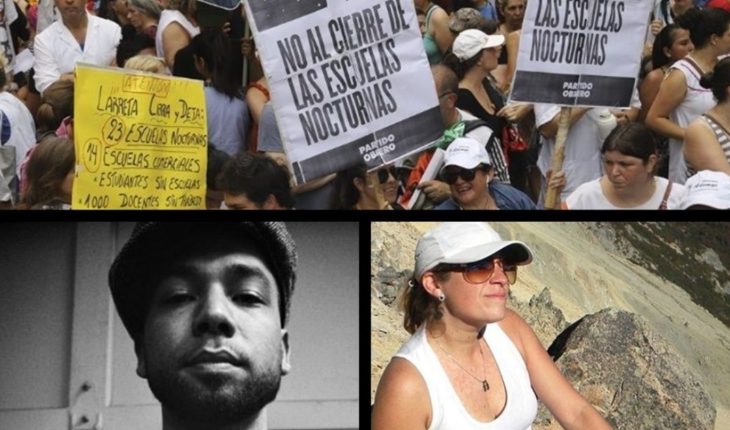 translated from Spanish: They will not close the night schools, spoke the breast of the woman murdered in Bariloche, racist attack on actor, and more…