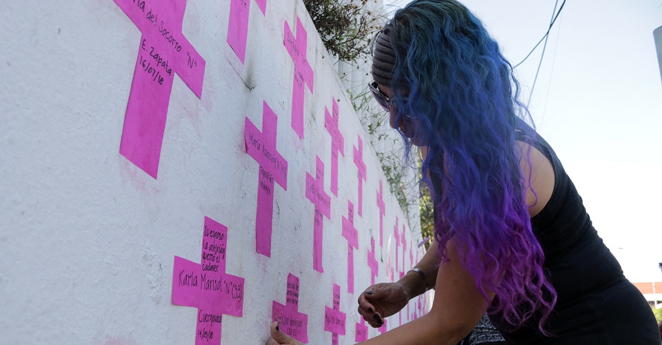 Protesta contra feminicidios en Cuernavaca